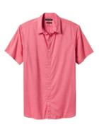Banana Republic Mens Camden Standard Fit Short Sleeve Custom Wash Shirt - Heartthrob