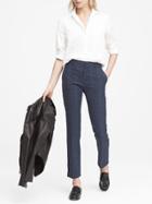 Banana Republic Womens Ryan Slim Straight-fit Machine-washable Italian Wool Pant Navy & Black Size 18