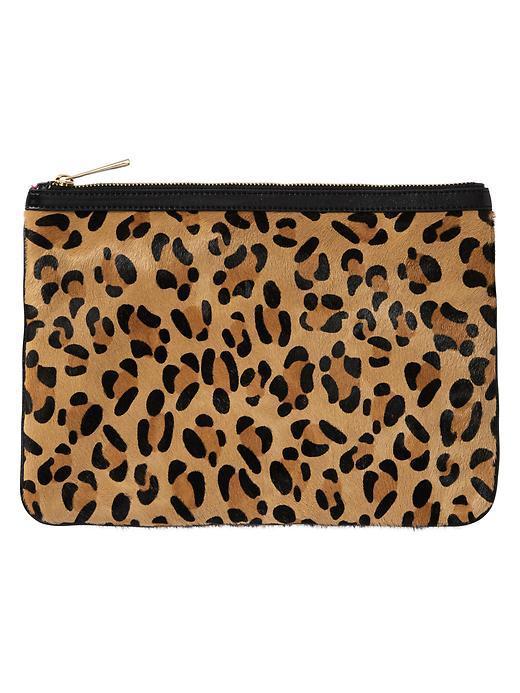 Banana Republic Cynthia Haircalf Tablet Clutch - Leopard