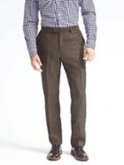 Banana Republic Standard Solid Linen Suit Trouser - Brown