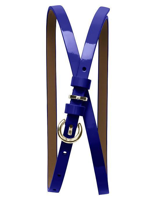 Banana Republic Patent Skinny Belt - Vibrant Blue