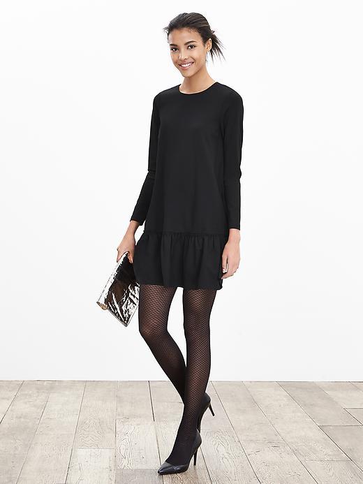 Banana Republic Womens Drop Waist Ponte Dress Size 0 - Black