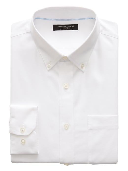 Banana Republic Mens Grant Slim-fit Non-iron Oxford Shirt White Size S