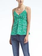 Banana Republic Womens Floral Layered Peplum Cami - Green Floral