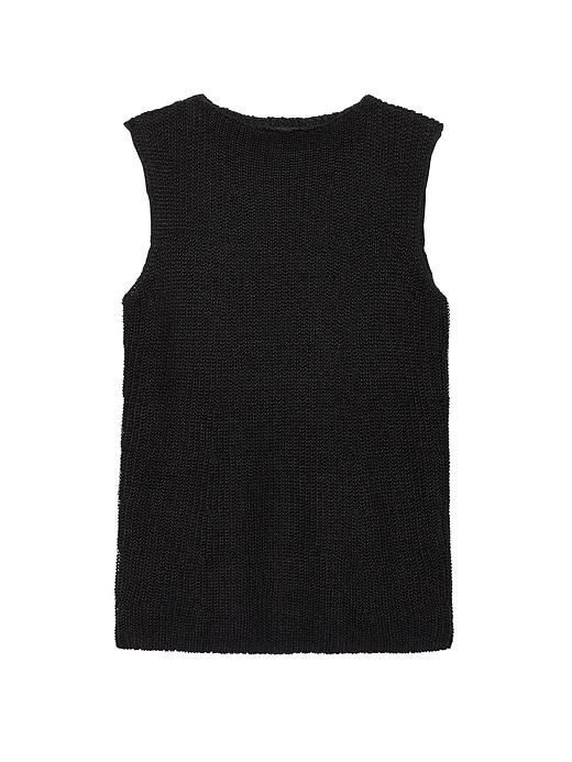Banana Republic Womens Italian Linen Sweater Shell Black Size L