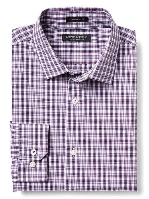 Banana Republic Mens Camden Fit Supima Cotton Shirt - Gooseberry