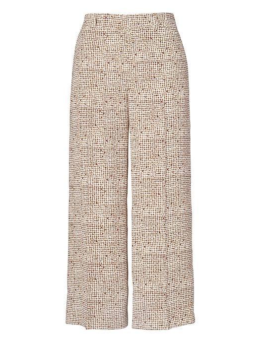 Banana Republic Blake Fit Print Wide Leg Crop Pant - Tan
