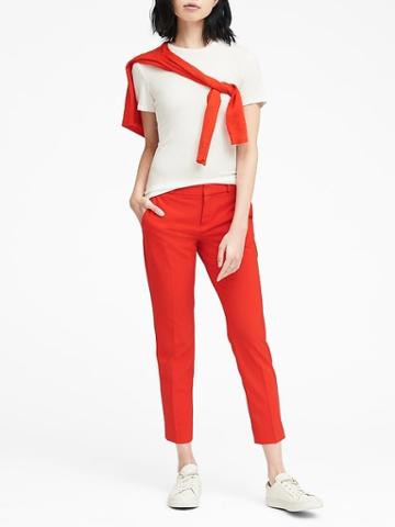Banana Republic Womens Avery Straight-fit Machine-washable Italian Wool Blend Ankle Pant Ultra Red Size 18