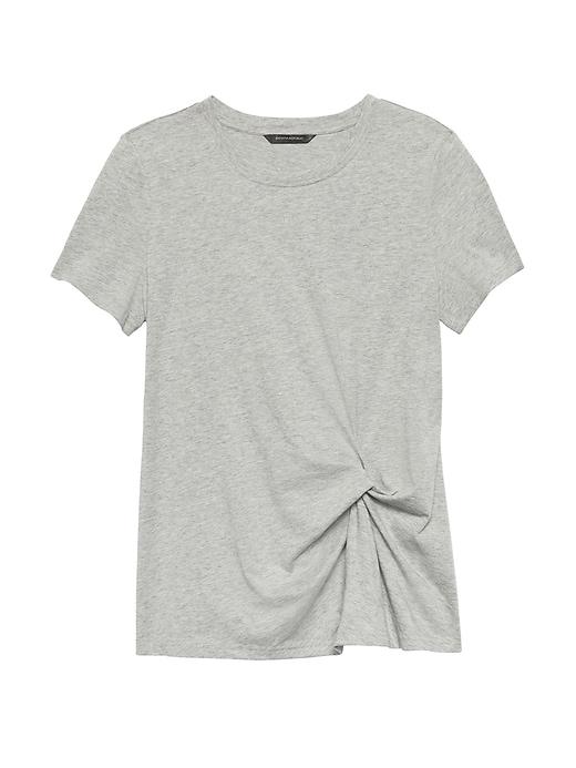 Banana Republic Womens Supima Cotton Side-twist T-shirt Heather Gray Size M