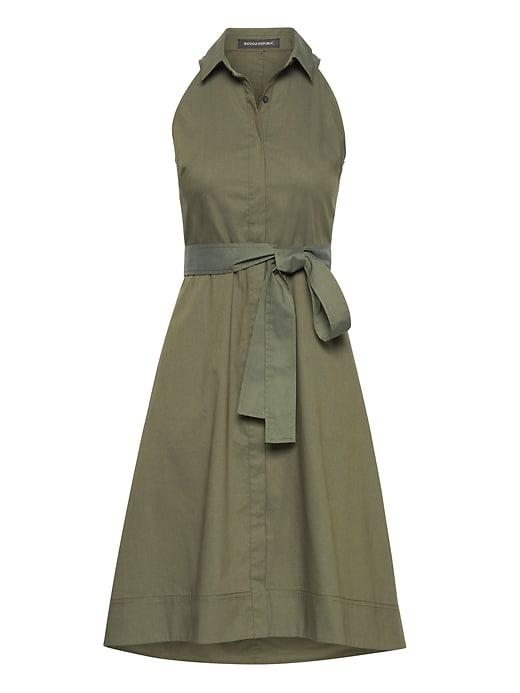 Banana Republic Womens Super-stretch Fit-and-flare Shirt Dress Flight Jacket Size 0