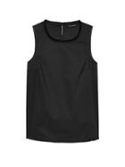 Banana Republic Womens Fringe-trim Super-stretch Shell Black Size M