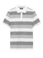 Banana Republic Mens Luxury-touch Performance Stripe Polo Shirt Optic White Size M