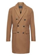 Banana Republic Mens Br X Kevin Love   Italian Melton Wool Blend Double-breasted Topcoat Camel Size Xs