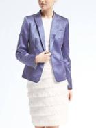 Banana Republic Womens Heritage One Button Peak Lapel Blazer - Blue Nova