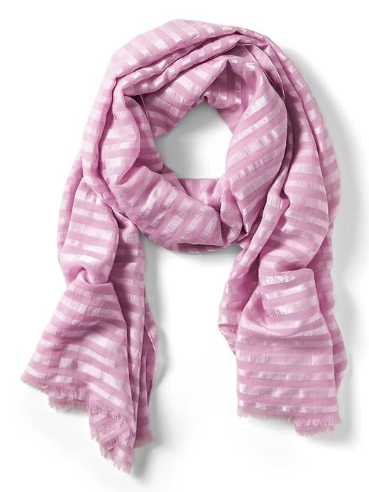 Banana Republic Womens Sheer Sateen Stripe Rectangular Scarf Blush Size One Size