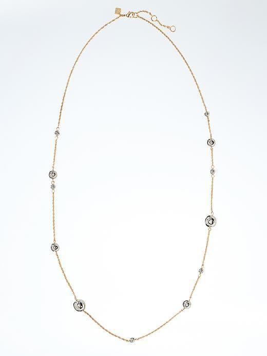 Banana Republic Crystal Sphere Necklace - Silver