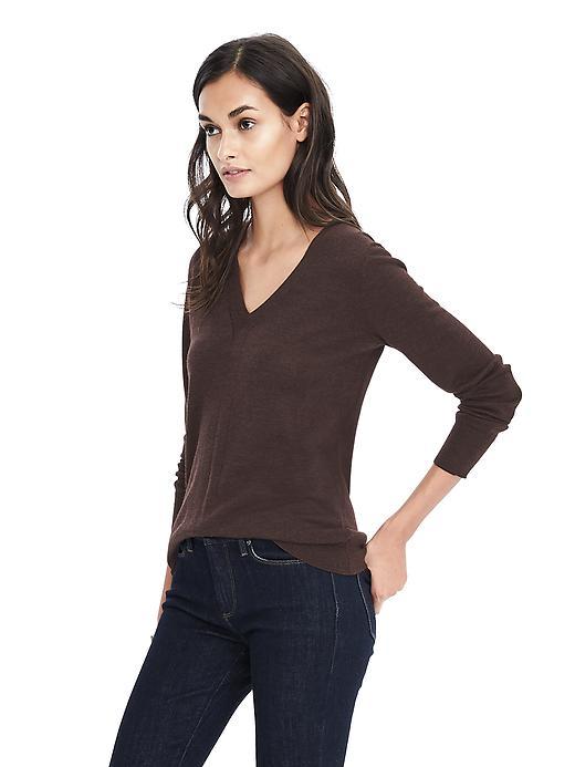 Banana Republic Womens Merino Sweater Vee - Brown