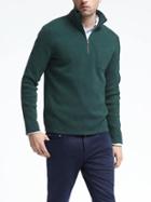 Banana Republic Mens Coolmax Half Zip Pullover - Green