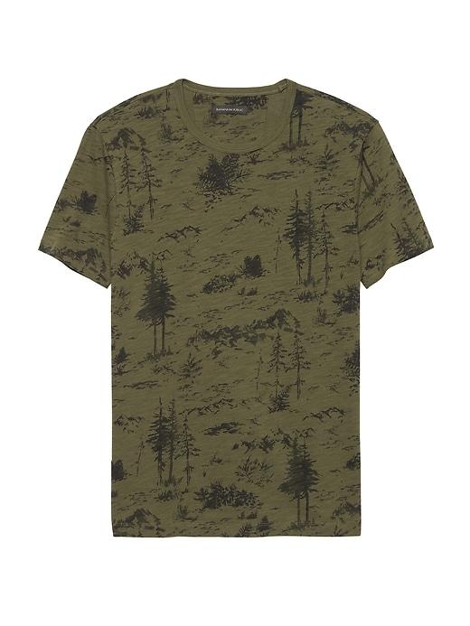 Banana Republic Mens Soft Wash Camo Print T-shirt Military Green Size Xl