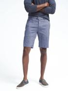Banana Republic Mens Aiden Linen Wash Short - Medium Blue