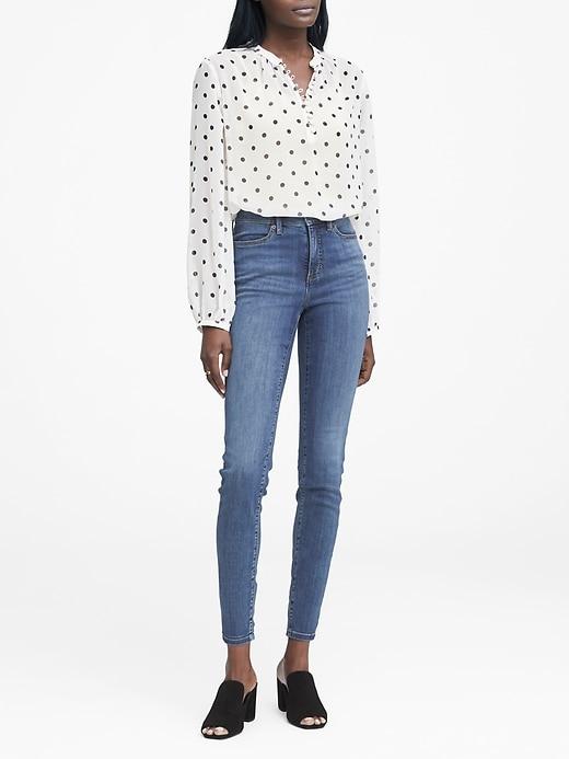 Banana Republic Womens High-rise Legging-fit Medium Wash Jean Indigo Size 24