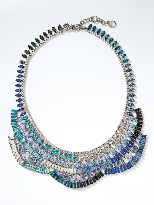 Banana Republic Hues Of Blue Statement Necklace - Blue