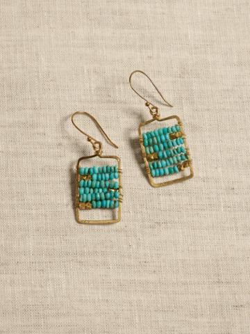 Turquoise Bead Abacus Earrings | Aureus + Argent