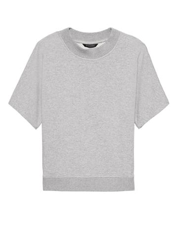 Banana Republic Womens Japan Online Exclusive French Terry Short-sleeve Sweatshirt Heather Gray Size Xs