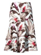 Banana Republic Womens Tropical Ruffle Fit-and-flare Skirt Seaglass Blue Size 0