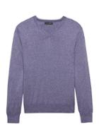 Banana Republic Mens Silk Cotton Cashmere V-neck Sweater Purple Dusk Size Xxs