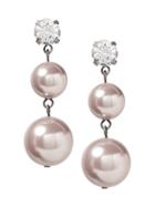 Banana Republic Womens Pearl And Stone Double Drop Earring Silver Size One Size