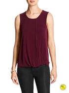 Banana Republic Womens Factory Twist Back Tank Size L Petite - Ruby Wine