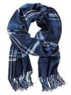 Banana Republic Mens Plaid Woven Scarf Size One Size - Navy