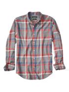 Banana Republic Mens Grant Fit Large Plaid Flannel Shirt - Orange