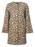 Banana Republic Womens Petite Animal Print Bell-sleeve Car Coat Leopard Print Size Xs