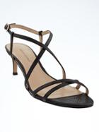 Banana Republic Womens Crisscross Kitten Heel Sandal Black Size 8 1/2