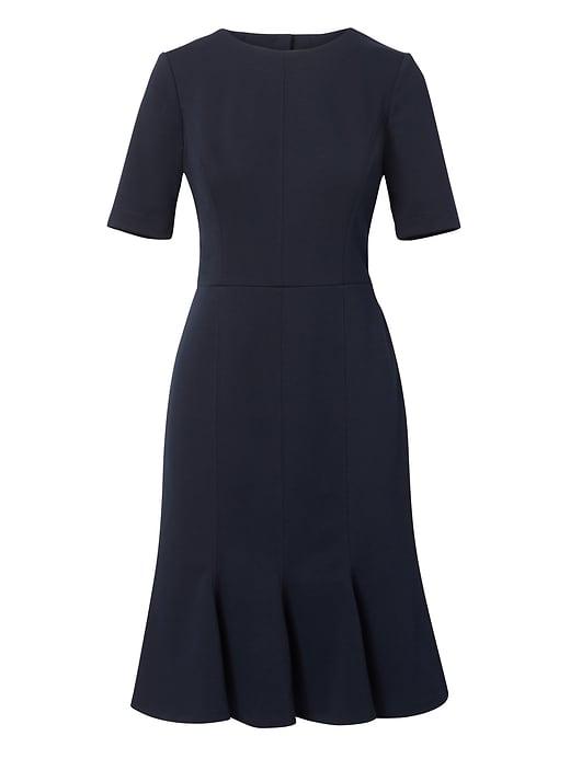 Banana Republic Womens Petite Button-back Trumpet Dress Navy Size 6