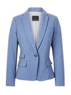 Banana Republic Womens Fitted Crop Lightweight Wool Blazer Blue Jay Size 14