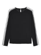 Banana Republic Womens Stretch Crepe Side-stripe Top Black & White Size S
