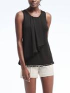 Banana Republic Womens Pom Pom Cascade Tank - Black
