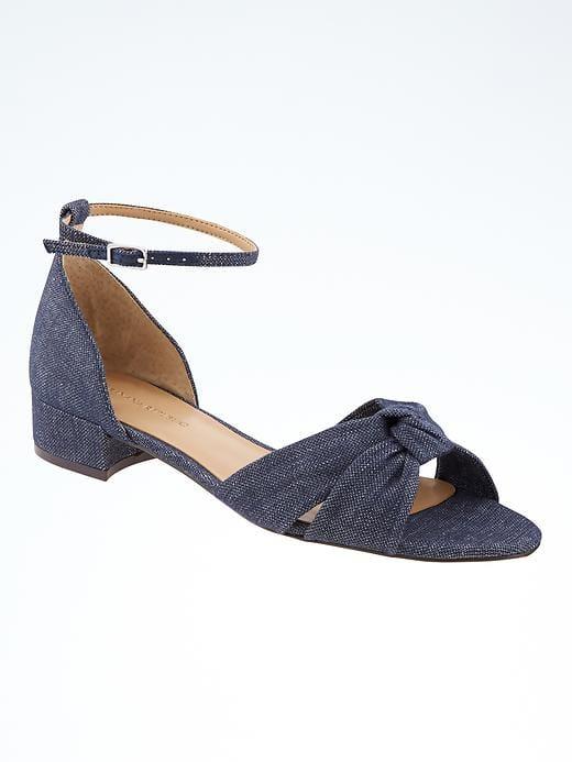 Banana Republic Knotted Low Heel Sandal - Dark Indigo