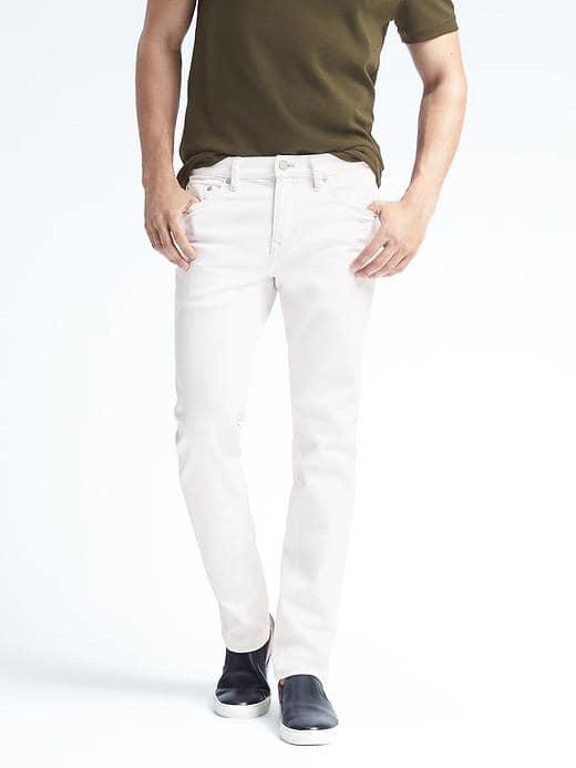 Banana Republic Mens Slim Stay White Jean - White