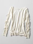Banana Republic Womens Bow Sleeve Pullover Size L - Ivory