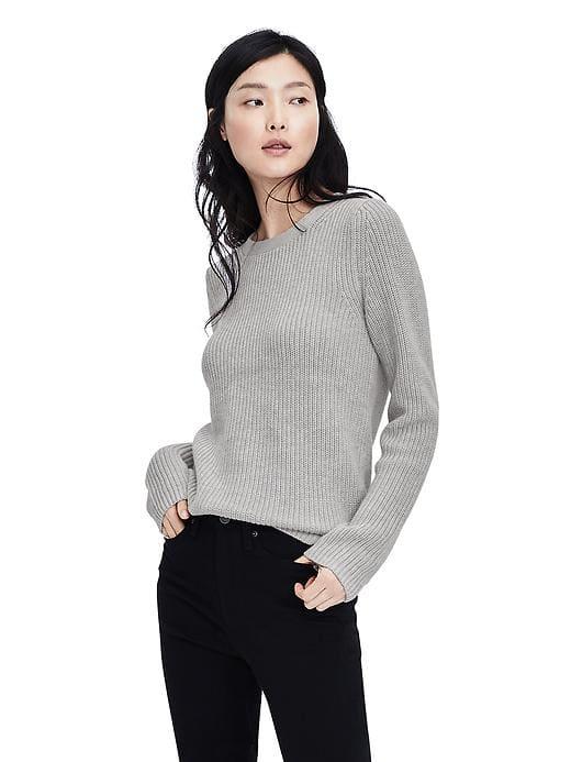 Banana Republic Womens Lace Back Pullover - Gray Sky