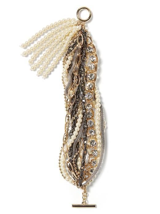 Banana Republic Mixed Up Pearl Line Bracelet Size One Size - Mixed Metal