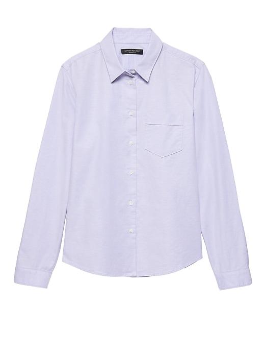 Banana Republic Womens Petite Quinn Fit Oxford Shirt Light Blue Size M