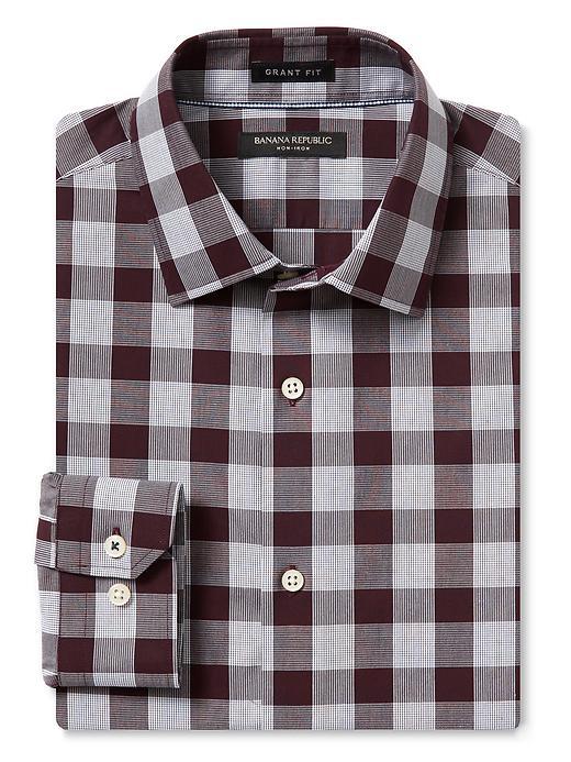 Banana Republic Mens Grant Fit Non Iron Bold Gingham Shirt - Royal Violet