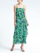 Banana Republic Womens Floral Tiered Flounce Maxi Dress - Tropical Garden
