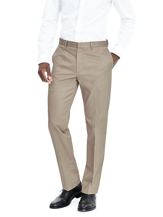 Banana Republic Mens Standard Fit Non Iron Solid Pant Size 32w 36l Tall - Graham Cracker
