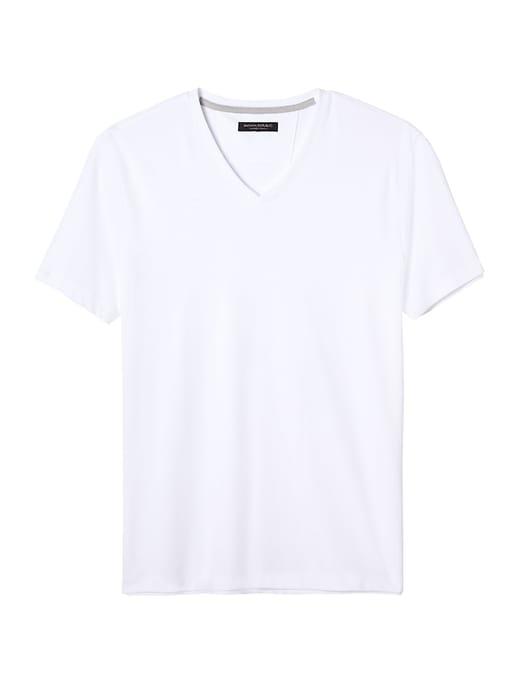 Banana Republic Mens Luxury-touch V-neck T-shirt White Size M